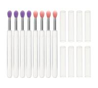 EPIGEIST 8Pcs Silicone Eyeshadow Applicators and Lip Brush Set with Lid, Reusable Makeup Brushes for Eye Shadow and Lip Color Application, Suitable for Professional and Daily Use