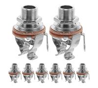 EPIGEIST 8pcs Silver Mono Guitar Output Jack Socket for Electric Bass and Guitar Multipoint Stable Contact Electromagnetic Shielding Easy Installation for Recording and Performance