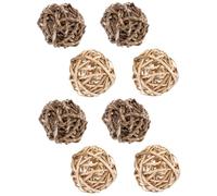 EPIGEIST 8pcs Small Animal Chew Balls Set with Straw and Peeled Willow Branches, Natural Rabbit Chew Toys and Guinea Pig Treats for Teeth Grinding and Play
