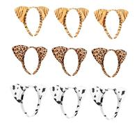 EPIGEIST 9pcs Leopard Print Cat Ear Headband Set Adorable Animal Ears for Party Cosplay Spa and Everyday Use Hair Hoop for Women Girls