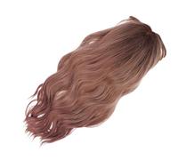 EPIGEIST Adjustable Long Natural Wavy Wig with Bangs for Women Gradient Smoke Pink High Temperature Fiber Lightweight Party Cosplay Hair with Flexible Buckles