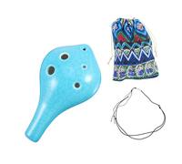 EPIGEIST Alto C 6 Hole Ocarina in Blue Dolomite with Smooth Surface and Lightweight Design, Includes Colour Bag and Lanyard, Musical Instrument Gift for Music Lovers and Random Color