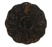 EPIGEIST Antique Calligraphy Paperweight with Zodiac Design, Retro Round Paper Weight for Desk Decoration, Vintage Style Office Accessory