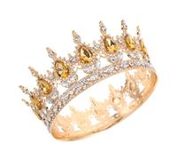 EPIGEIST Baroque Bridal Crown Headband with Water Drop and Round Rhinestones Alloy Crystal Tiara Hairpiece for Wedding Princess Birthday Costume Party Accessories for Women