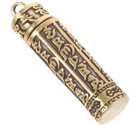 EPIGEIST Barrel Keychain Pendant Vintage Keychain with Buddhist Scripture Design Convenient Car Hanging Decor Unique Multi Purpose Accessory for Keys and Cans