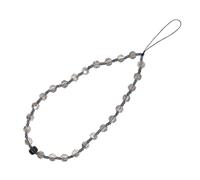 EPIGEIST Beaded Phone Wrist Strap Crystal Mobile Charm Anti-lost Phone Lanyard Decorative Punk Style Neutral Dark Grey Wristband for Smartphones