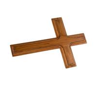 EPIGEIST Beige Wooden Wall Cross Handpolished Decorative Christian Ornament for Home and Church Religious Catholic Wall Decor with Smooth Edges Easy Wall-mounted Installation