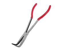 EPIGEIST Bent Nose Crucible Pliers Fire Tongs for Jewelry Melting Long Reach Carbon Steel Heat Resistant Tools with Ergonomic Grip for Metalworking Crafting