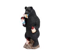 EPIGEIST Black Bear Eating Garden Gnome Outdoor Statue Lifelike Garden Ornament for Patio Lawn Decoration Rustic Home Accent