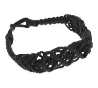 EPIGEIST Bohemian Crochet Braided Headband for Women, Handmade Cotton Rope Hairband, Black 1PCS, Women Hair Accessories for Sports, Party, and Daily Wear