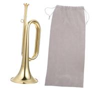 EPIGEIST Brass Bugle Trumpet for Military Orchestra Polished Flat Bugle Beginner Instrument for Hand Brain Coordination Training Suitable for Students and Professionals