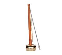 EPIGEIST Buddhist Percussion Instrument Copper Yin Qing with Long Wooden Handle, Traditional Meditation Bell for Temple and Yoga Ceremony Supplies