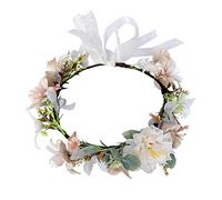 EPIGEIST Camellia Wreath Headband Decorative Headdress for Women Handcrafted Floral Garland Comfortable Fit Holiday Hair Accessory for Christmas Party