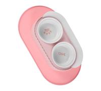 EPIGEIST Ceramic Cat Bowls Set with 2 X 350Ml Food and Water Dishes, Elevated Non-Slip Stand and Pink Sakura Feeding Mat for Cats and Kittens