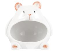EPIGEIST Ceramic Hamster House Cooling Hideout for Cages and Sleep | Bear Shaped, Smooth Glazed Interior, Easy Sanitation, Privacy, White