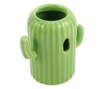 EPIGEIST Ceramic Hamster Water Bottle Stand Cactus Shape Smooth Waterer Rack for Small Pets Including Chinchillas and Guinea Pigs Practical Drinking Holder for Hamster Accessories