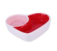 EPIGEIST Ceramic Pet Food Bowl for Cats and Small Pets Easy-clean Smooth Surface with Divider Design Cute Cartoon Style Hamster Feeding Basin Safe High-density Material