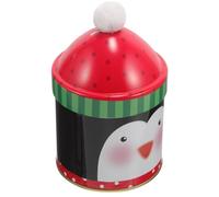 EPIGEIST Christmas Candy Tin with Lid, Small Xmas Snack Storage Container Dustproof Metal Candy Jar, Cute Bird Pattern Box for Holiday Treats