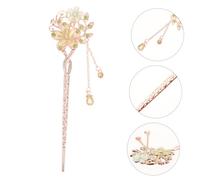EPIGEIST Classical Flower Tassel Hair Stick for Women Traditional Hanfu Hair Accessories Elegant Green Cat's Eye Hairpin for Ethnic Style Hairstyles