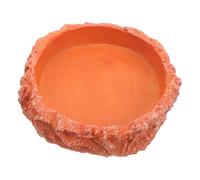 EPIGEIST Compact Resin Reptile Water Bowl for Tortoise and Lizard Feeding Lightweight Food Dish with Smooth Surface Worm Feeder for Amphibians and Small Pets