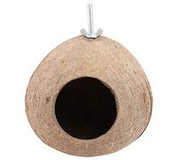 EPIGEIST Creative Coconut Shell Bird Nest Hanging Garden Ornament Natural Bird Breeding Nest with Rough Surface Entrance Outdoor Shelter for Small Handcrafted Hideaway for Protection and