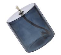 EPIGEIST Creative Flat Glass Oil Lamp for Indoor Use Large Deep Gray European Style Candle Holder with Metal Wick Oil Lamp for Elegant Home and Romantic Ambiance