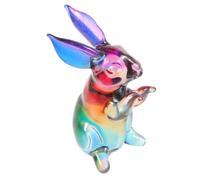 EPIGEIST Crystal Rabbit Figurine Miniature Bunny Decor for Home Desktop Cartoon Animal Ornament with Realistic Design Collectible Living Room and Office Decoration Random Color
