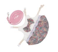 EPIGEIST Decorative Rabbit Lace Dress with Leash for Small Pets Summer Breathable Soft Multi-use Outdoor and Indoor Costume for Rabbits and Kittens Washable and Reusable