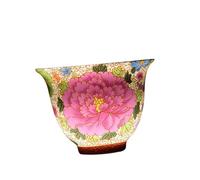 EPIGEIST Delicate Ceramic Tea Cup with Enamel Floral Design Single Tea Brewing Bowl for Friends Decorative Teaware for Home Restaurant and Special Occasions