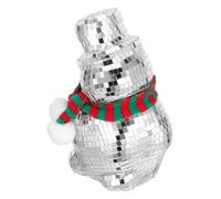 EPIGEIST Disco Ball Snowman Ornament Lightweight Polyester Glass Foam Christmas Decor Tabletop Centerpiece Reflective Mosaic Surface Winter Holiday Decoration