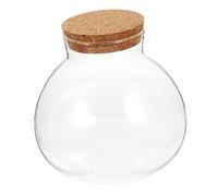 EPIGEIST DIY Moss Micro-landscape Ecological Bottle with Cork Lid Round Glass Terrarium for Indoor Plants Miniature Garden Decor Reusable Smooth Glass Jar for Home and Office