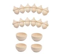 EPIGEIST DIY Wooden Bowl and Acorn Painting for Creative Educational Craft Easy to Paint Natural Wood Models for Home and Holiday Decoration