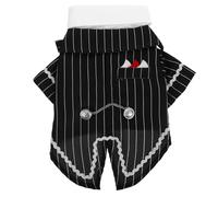 EPIGEIST Dog Wedding Tuxedo Costume with Striped Bandana Tie, Small Dog Formal Suit, Pet Groom Attire for Christmas and New Year Party