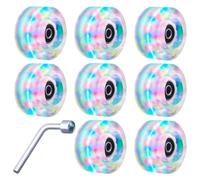 EPIGEIST Double-row Roller Skate Wheels Pu Material with Bearings and Wrench Included, Supportive and Sturdy Foundation for Roller Skating Shoes Concrete and Asphalt Surfaces