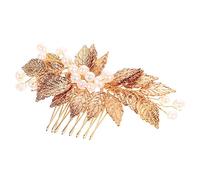 EPIGEIST Elegant Gold Leaf Bridal Hair Comb for Women Wedding Accessories Delicate Insert Headpiece with Chic Leaf Design Comfortable Fit for Brides Bridesmaids and Formal Occasions