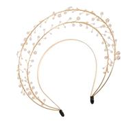 EPIGEIST Elegant Pearl Crown Headband Lolita Goddess Headpiece Lightweight Decorative Tiara for Women Wedding Birthday Party Accessories