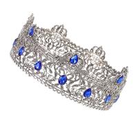 EPIGEIST European Style Lightweight Prince Crown with Blue Comfortable Prom and Birthday Tiara for Wedding Halloween Party and Performance Hair Accessory