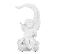 EPIGEIST European Style Resin Angel Figurine with Flower Sculpture for Home and Office Decoration Lightweight Desktop Ornament Elegant European Vintage Design