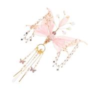 EPIGEIST Fairy Butterfly Hair Clip with Tassel Ancient Style Decorative Hairpin for Hanfu and Modern Outfits Lightweight Chinese Butterfly Wings Accessory for Photoshoot Wedding Cosplay
