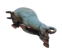 EPIGEIST Feng Shui Ceramic Bull Sculpture for Home Office Decor Ox Figurine Tea Pet Symbol of Wealth and Positivity Unique Desk Ornament for Living and Tea Ceremony