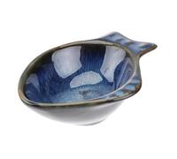 EPIGEIST Fish Shaped Ceramic Sauce Dish Blue Serving Plate for Appetizers and Condiments Versatile Flavor Bowl for Home Kitchen Dining and Catering Use