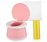 EPIGEIST Foldable Potty Training Toilet with Backrest Portable Travel Potty Seat for Comfortable Independence Booster Lightweight Pink Design for Camping and Home Use