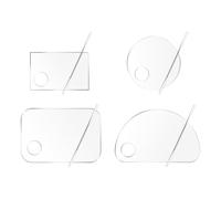 EPIGEIST Foundation Mixing Palette Acrylic Makeup Tray for Liquid Foundation and Nail Polish Small Cosmetic Mixing Tray Set with 4 Pieces Suitable for Professional Salon and Personal Use