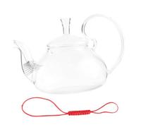 EPIGEIST Glass Teapot Raised Handle Transparent Tea Ware Embellished Pot for Scented Loose Leaf Brewing and Elegant Tea Serving