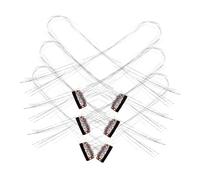 EPIGEIST Glitter Hair Tinsel Extensions 6pcs Silver Sparkling Hair Strands for Parties and Festivals