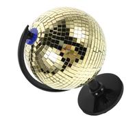 EPIGEIST Golden Rotating Disco Ball Globe Mirror Sphere Decorative Rotatable Reflective Orb for Home Office Desk Party Events with Flare Effect