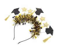 EPIGEIST Graduation Cap Headband with Black Gold Star Tassel Stylish Graduation Hat Decoration for Party Dress Up Versatile Headpiece for Ceremony and Cosplay for Students
