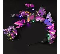 EPIGEIST Hair Accessory Comfortable Lightweight Glow the Dark Purple Butterfly Headband Made from Iron and Plastic for Women at Parties and Concerts