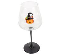 EPIGEIST Halloween Pumpkin Wine Goblet Glass Transparent Elegant Red Wine Glassware for Parties and Gatherings Reusable Glass Cup for Birthday Wedding Banquet Tableware