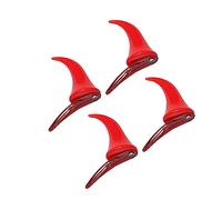 EPIGEIST Halloween Red Ox Horn Hairpins Devil Horn Clips for Women Cute Costume Hair Accessories Smooth Edges Safe for Party Decoration